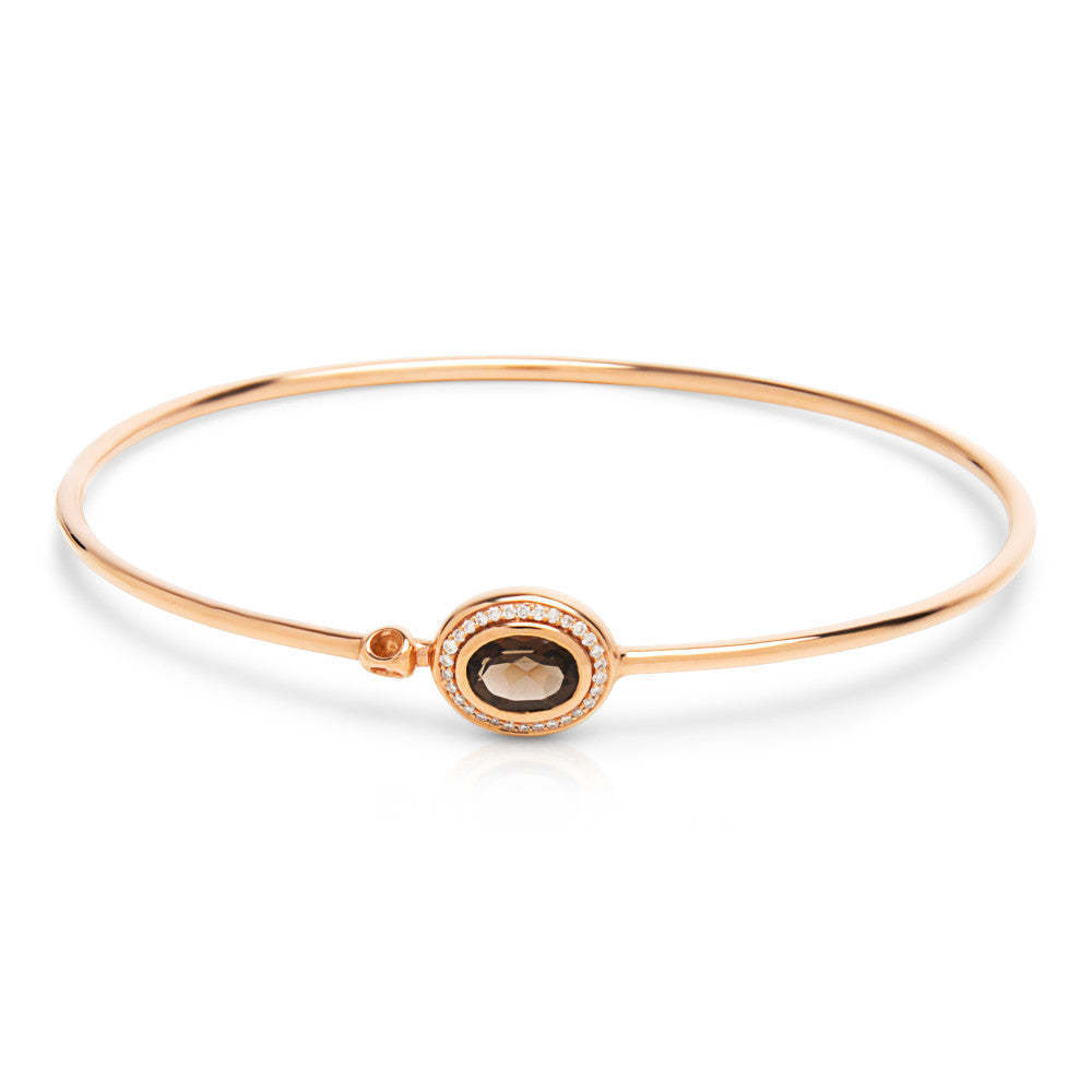 Di Modolo Smokey Topaz & Diamond Lolita Bangle Bracelet (0.09 CTW) MSRP 750
